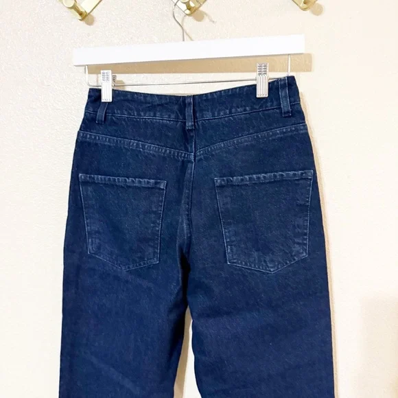 Paloma Wool NEW Vida Jeans Straight Leg Pants Laser Printed Portrait Horses Blue - Picture 9 of 13